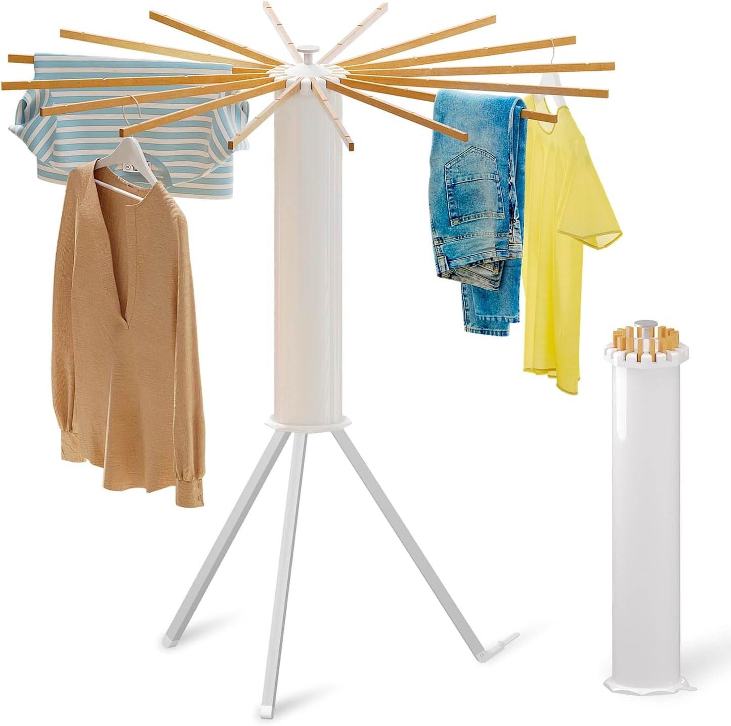 Compact Tripod Clothes Drying Rack | 16 Rods | Foldable & Portable