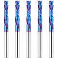 5PCS Compression Spiral Router Bits 1/4 in Shank, Extra Long - Clean