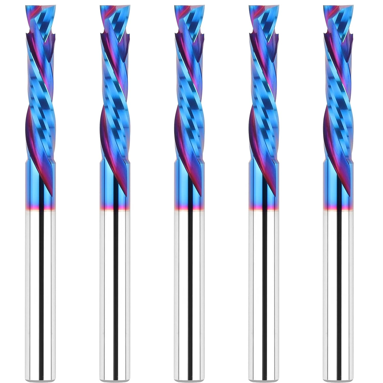5PCS Compression Spiral Router Bits for Precision Woodworking