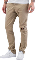Men's Skinny Straight Double Knee Work Pants - Slim Durable Fit