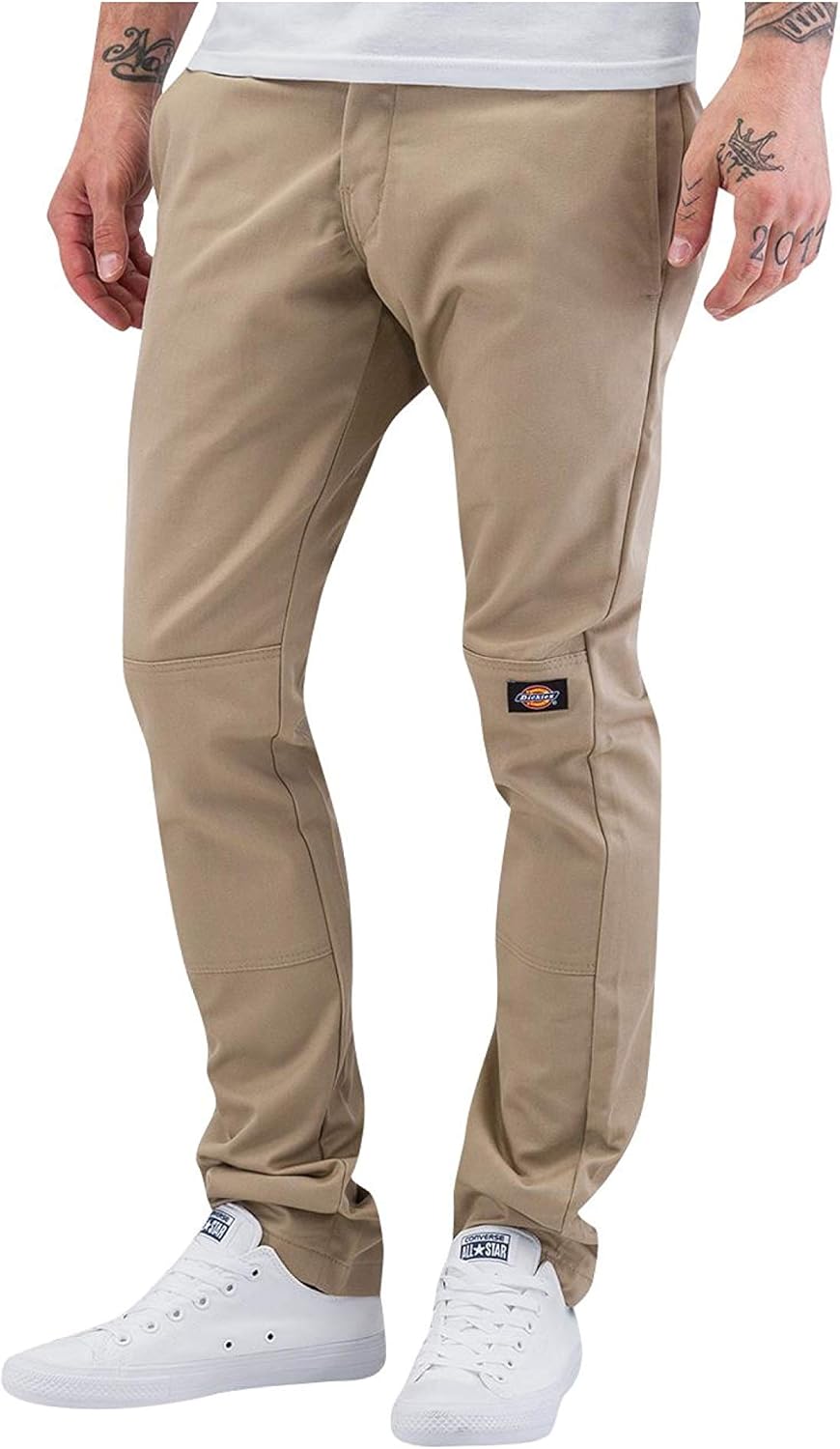 Dickies Men's Skinny Straight Double Knee Work Pants for Durability