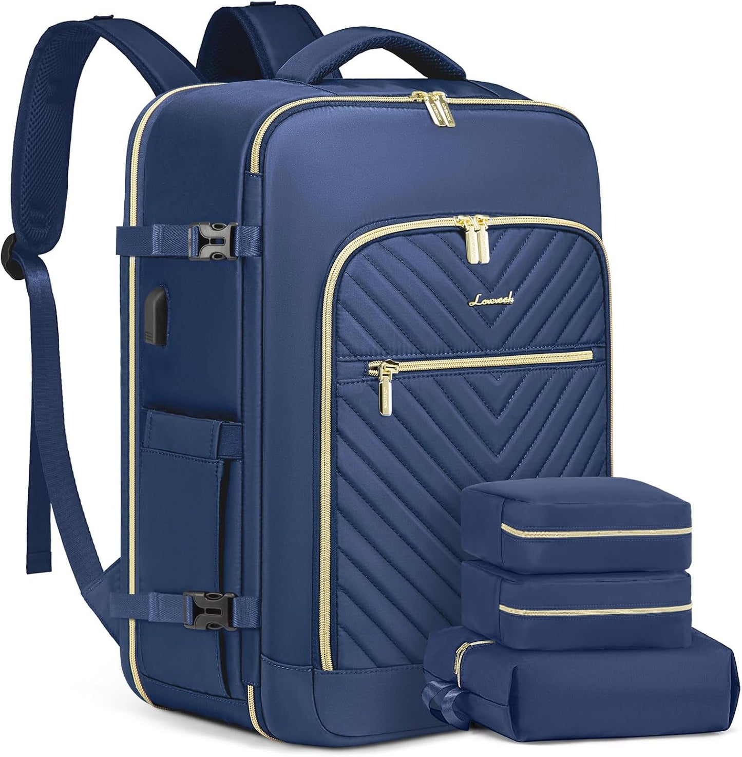 LOVEVOOK Large Travel Backpack for Women with USB Port and Cubes