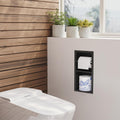 Neodrain Black Toilet Paper Holder Recessed Dual Roll - Space Saving