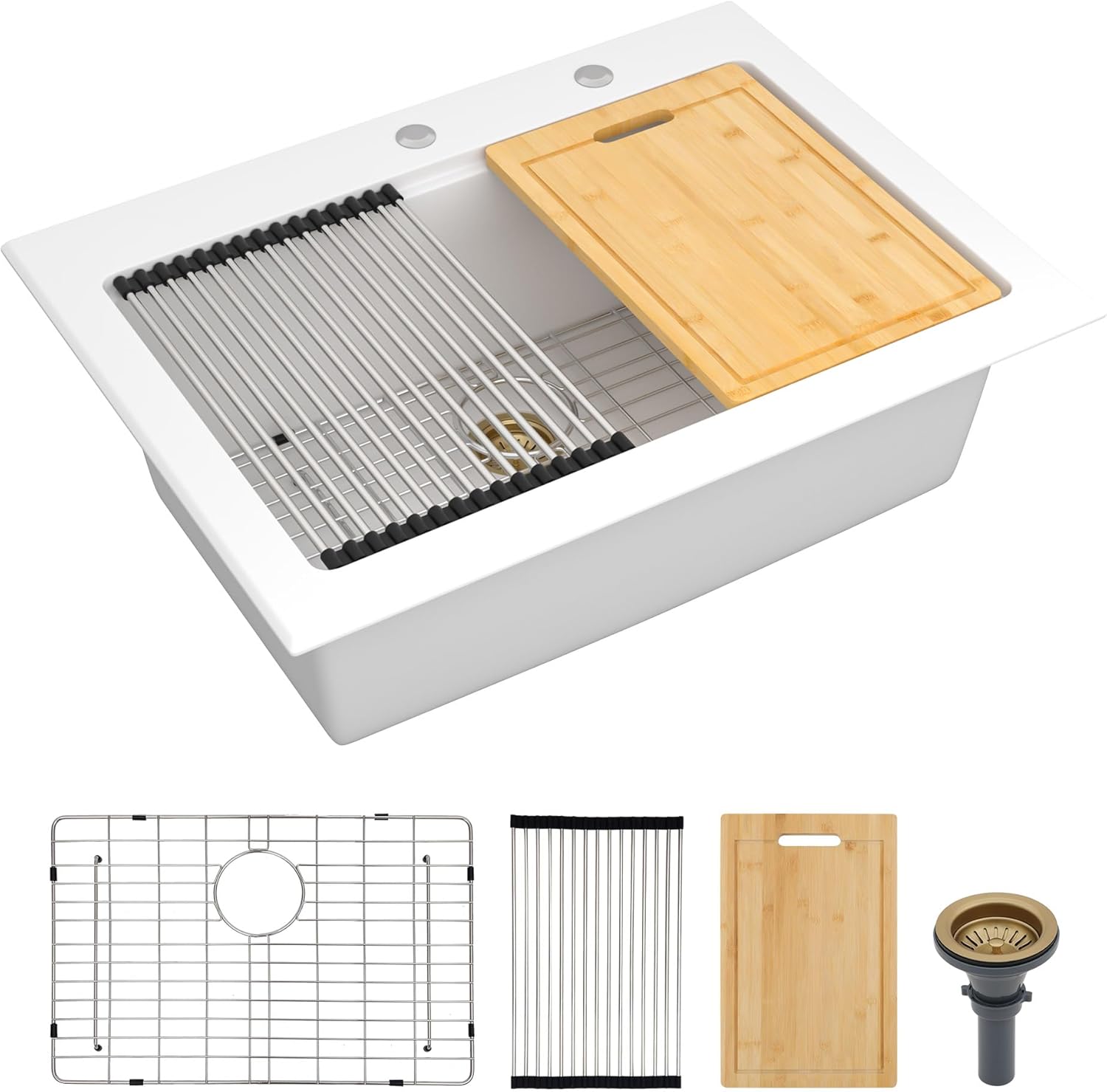 30x22 Granite Composite Kitchen Sink for Modern Workstations