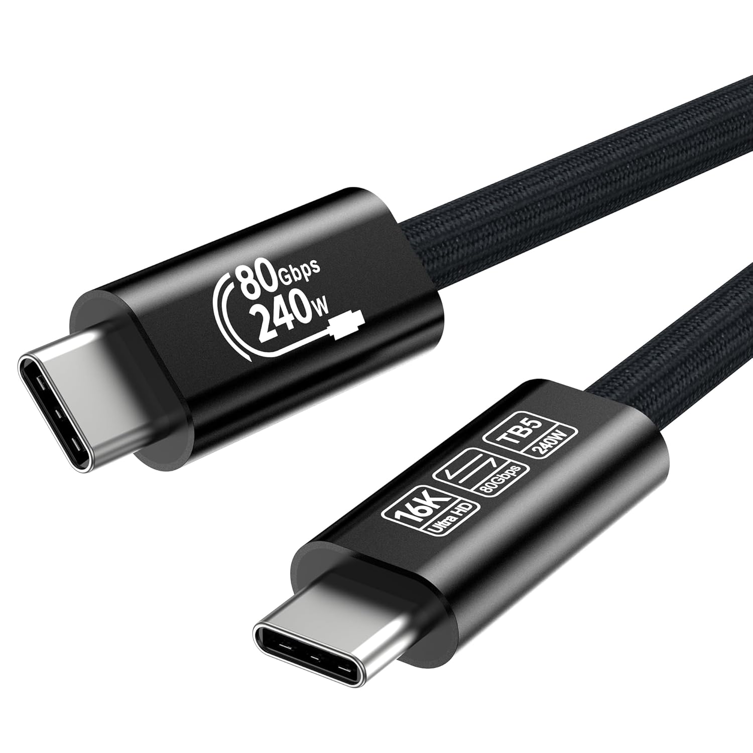 ConnBull Thunderbolt 5 Cable: 80Gbps Data Sync, 240W Charging, 16K Display