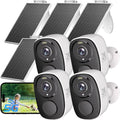 2.4&5ghz WiFi Solar Security Cameras Wireless Outdoor - 4 Camera 2K
