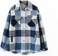 Womens Casual Flannel Wool Blend Plaid Shacket - Cozy Layering