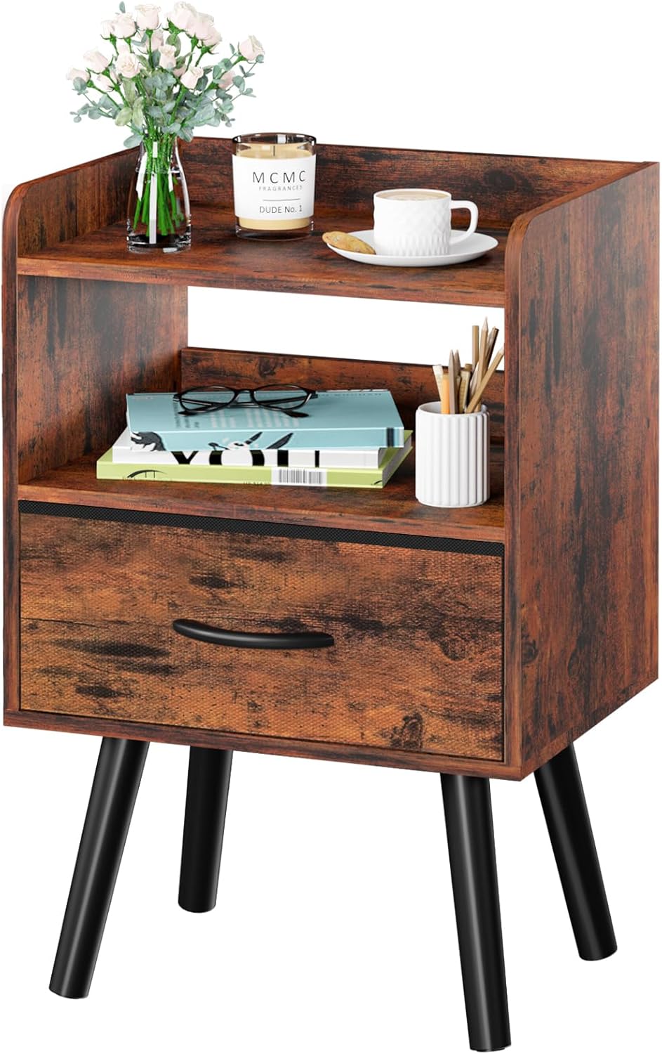Yoobure Night Stand with Fabric Drawer for Modern Bedrooms
