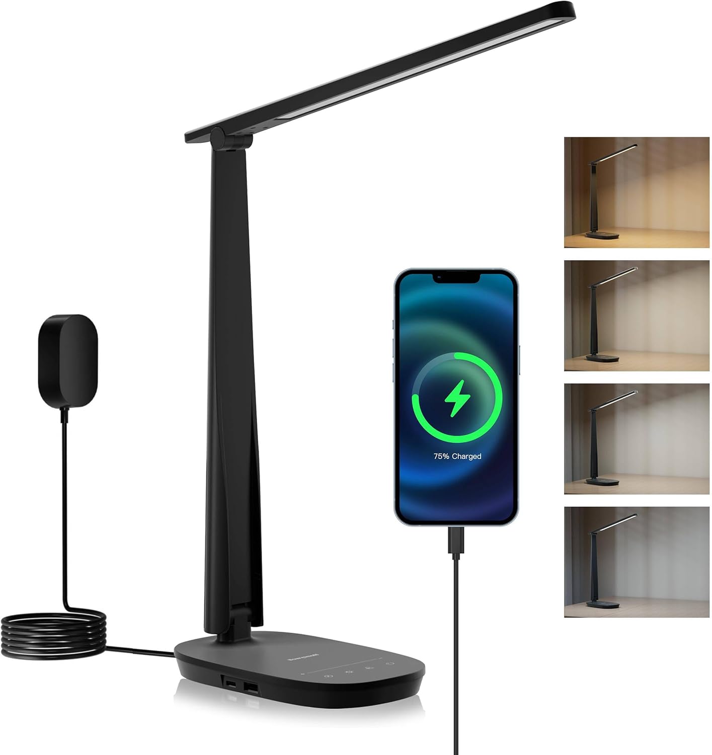 Honeywell Dimmable LED Desk Lamp with Dual USB Port