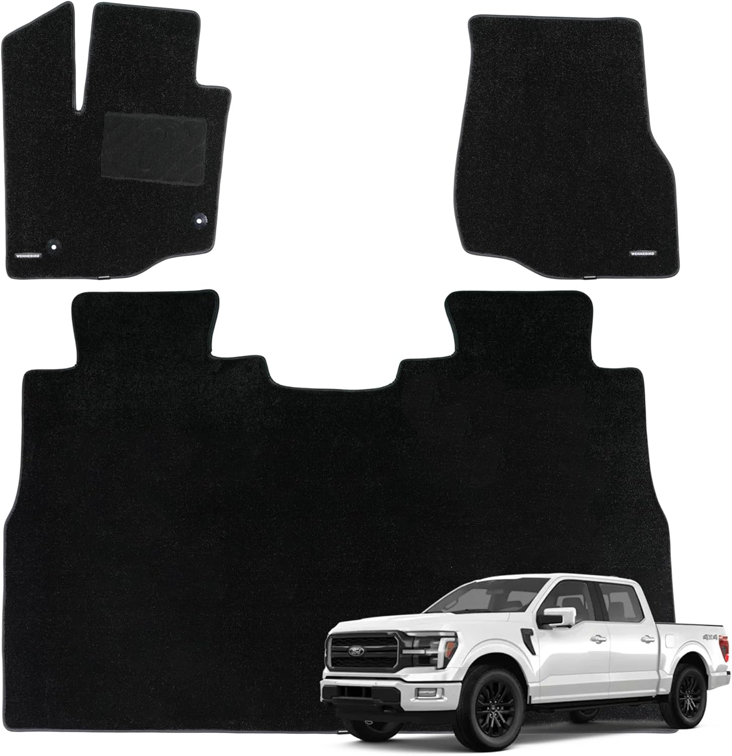 WENNEBIRD Superior Carpet Floor Mats for 2015-2025 Ford F-150