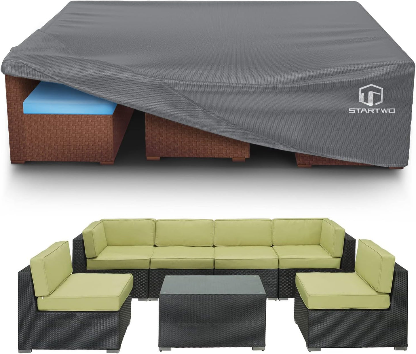 STARTWO Patio Furniture Covers for 7-12 Piece Sectional Sofa