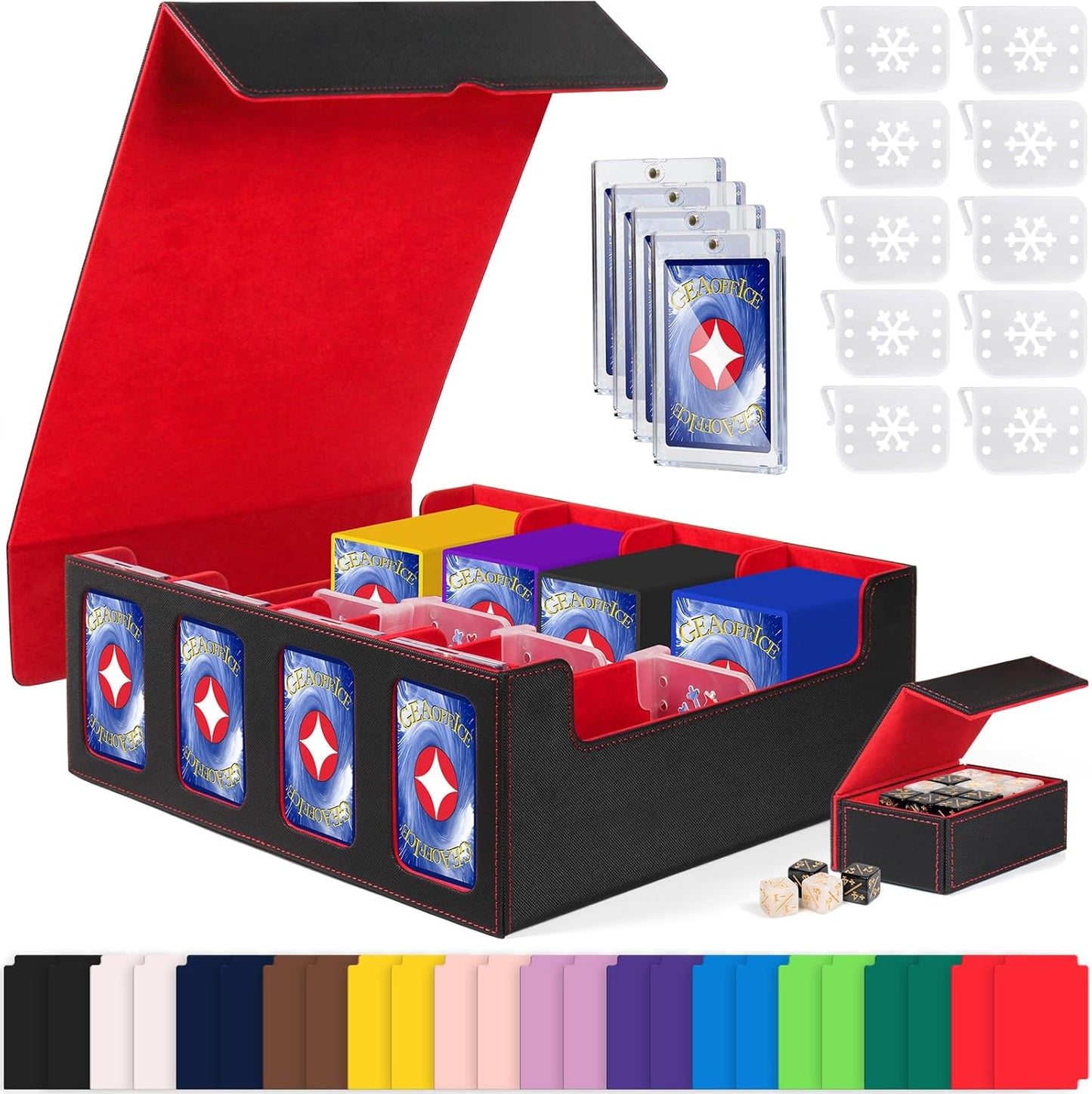 GEAoffice Trading Card Storage Box with Magnetic Lid and Display