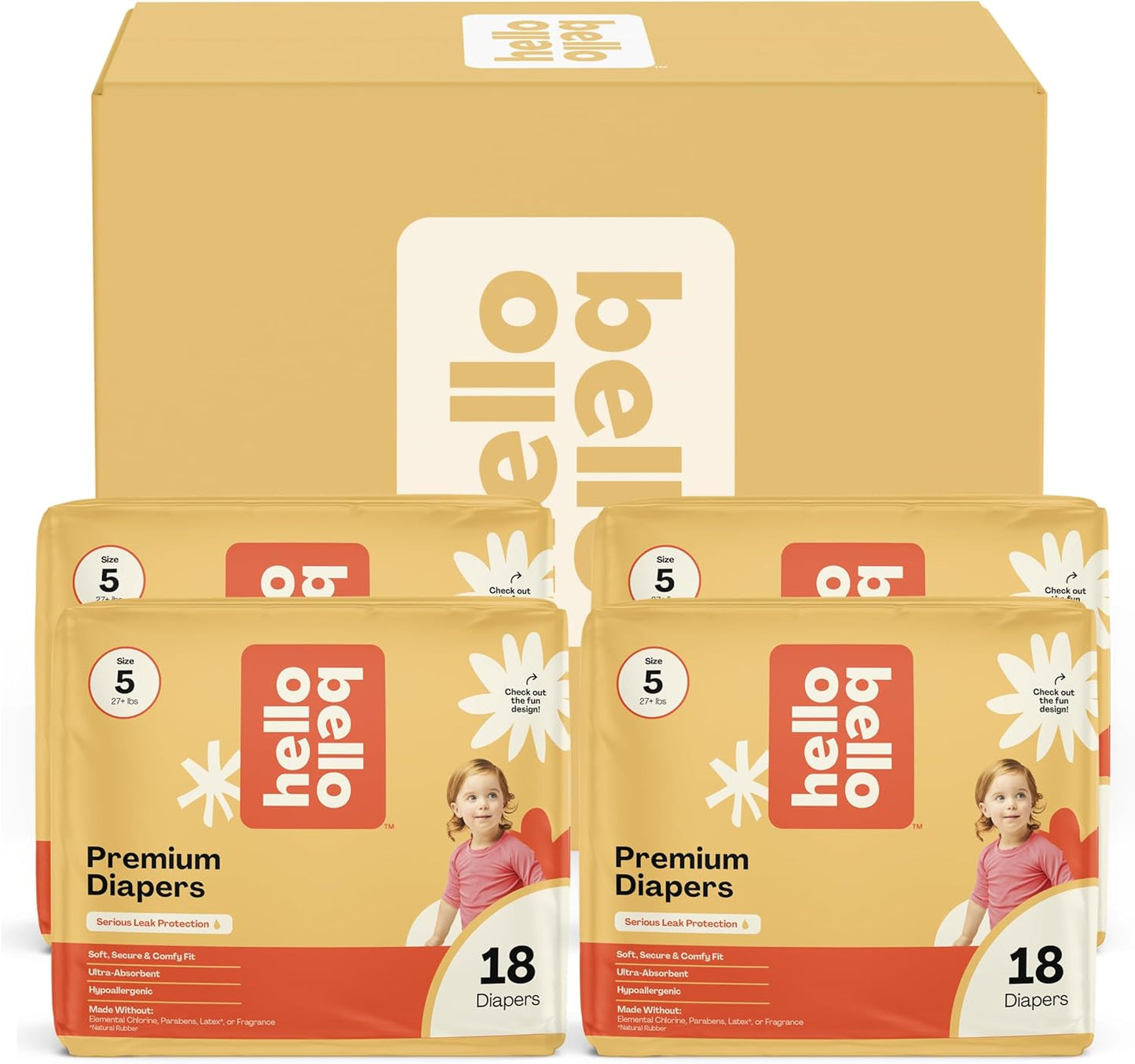 Hello Bello Size 5 Superstars - 72 Premium Diapers