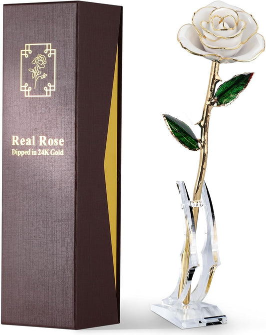 24K Gold Dipped Real Rose - Timeless Romantic Gift for All Occasions