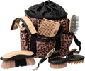 Weaver Leather Grooming Kit Tan Leopard - Organized 7-Piece Tote