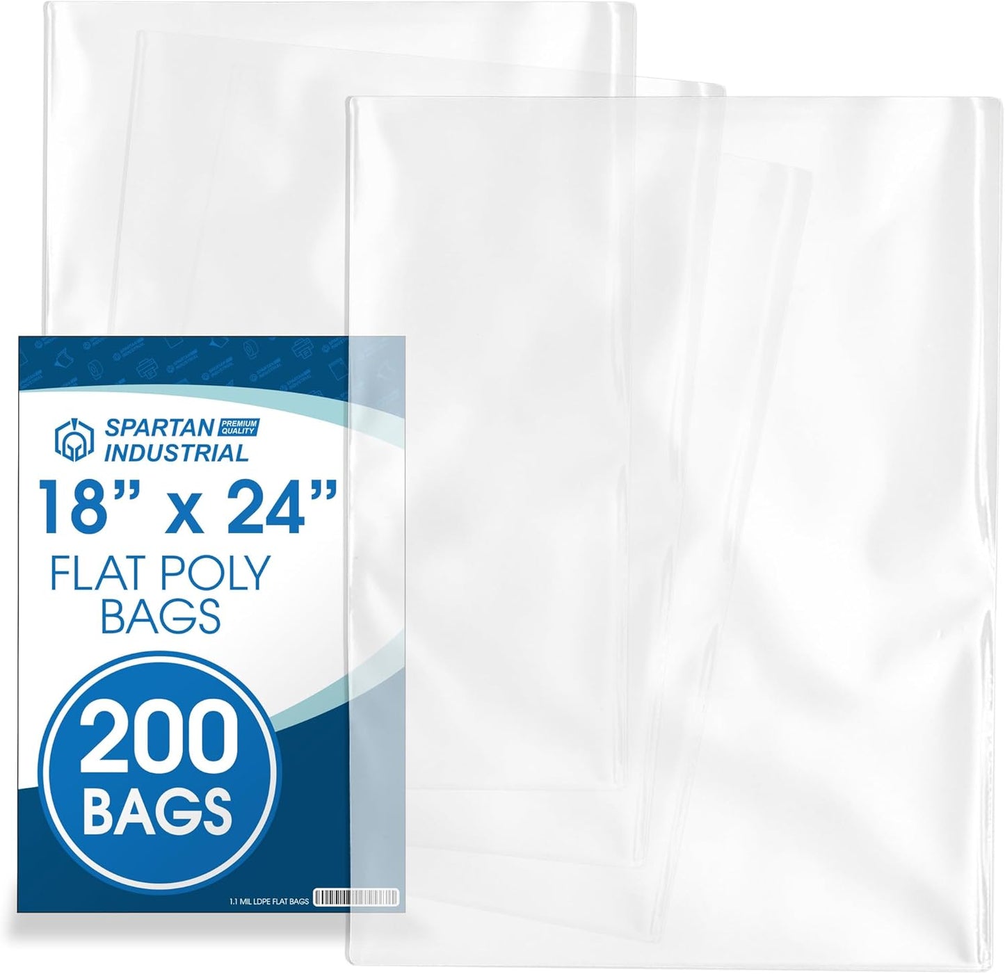 Spartan Industrial 18 X 24 Clear Plastic Poly Bags for Packaging