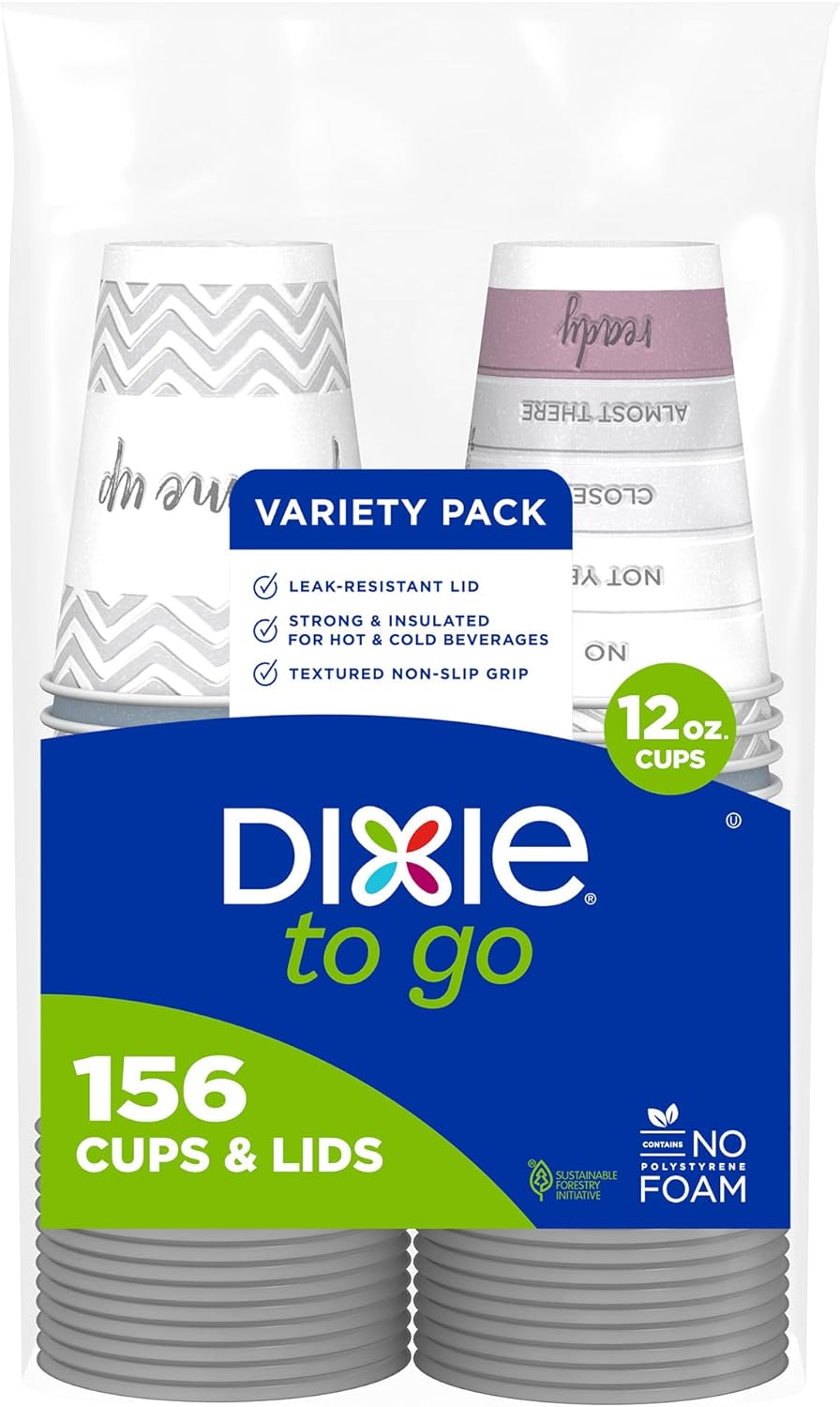 Dixie To Go 12 oz Coffee Cups, 156 Ct - Hot Beverages On-The-Go