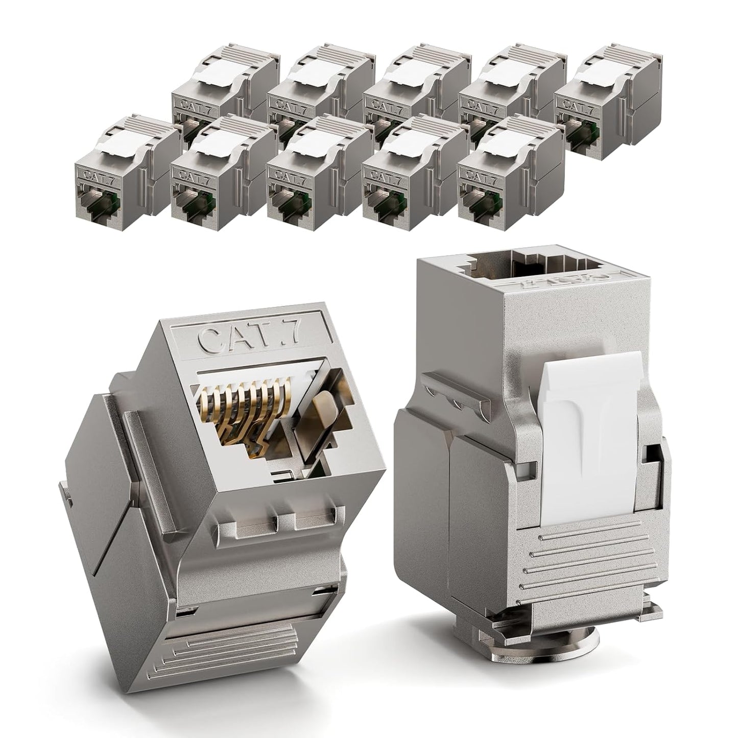 12 Pack RJ45 Keystone Jack Cat7 for High-Speed Networking