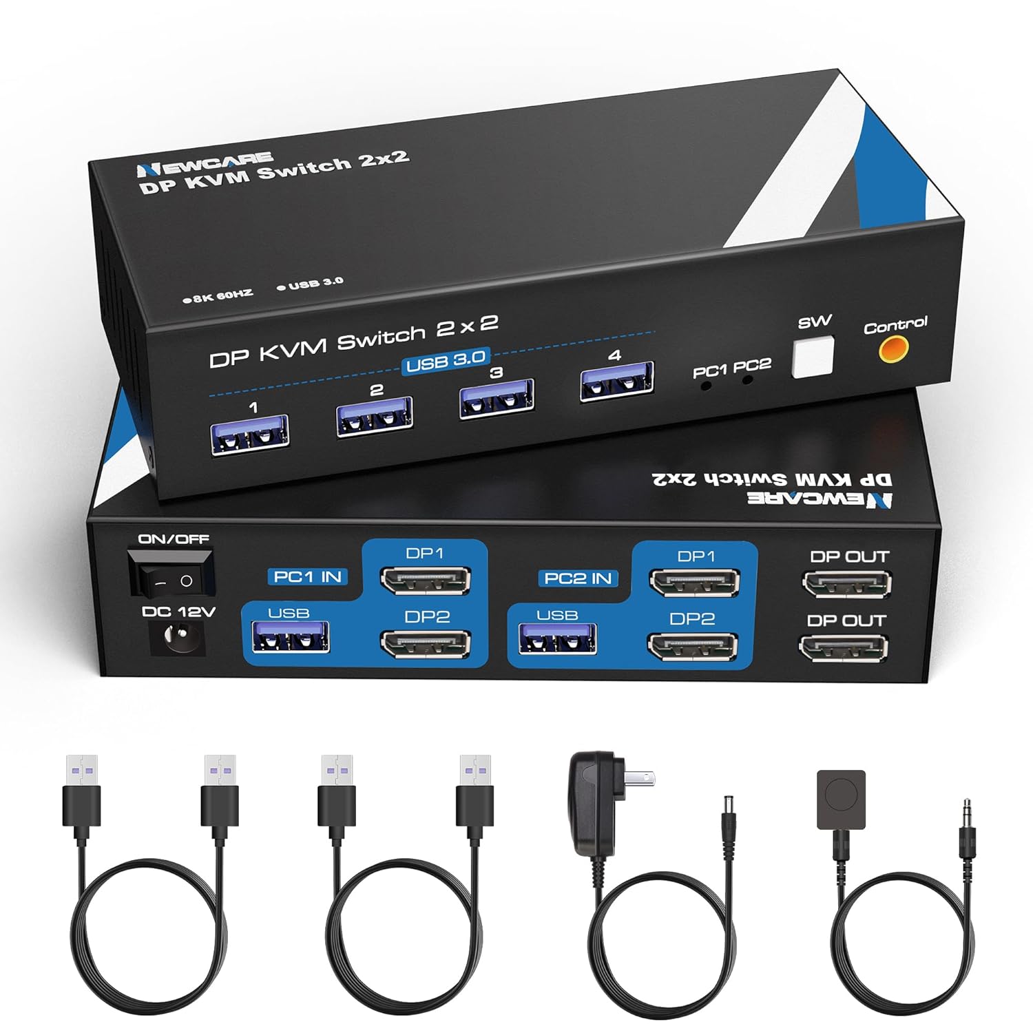 KVM Switch Displayport 8K 60Hz for Dual Monitors and PCs