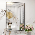 WEER Black Framed Bathroom Mirror 24x36 in Rounded Rectangle - Matte