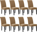 Howhic Stretch Chair Covers for Dining Room - Set of 8 (Tan)