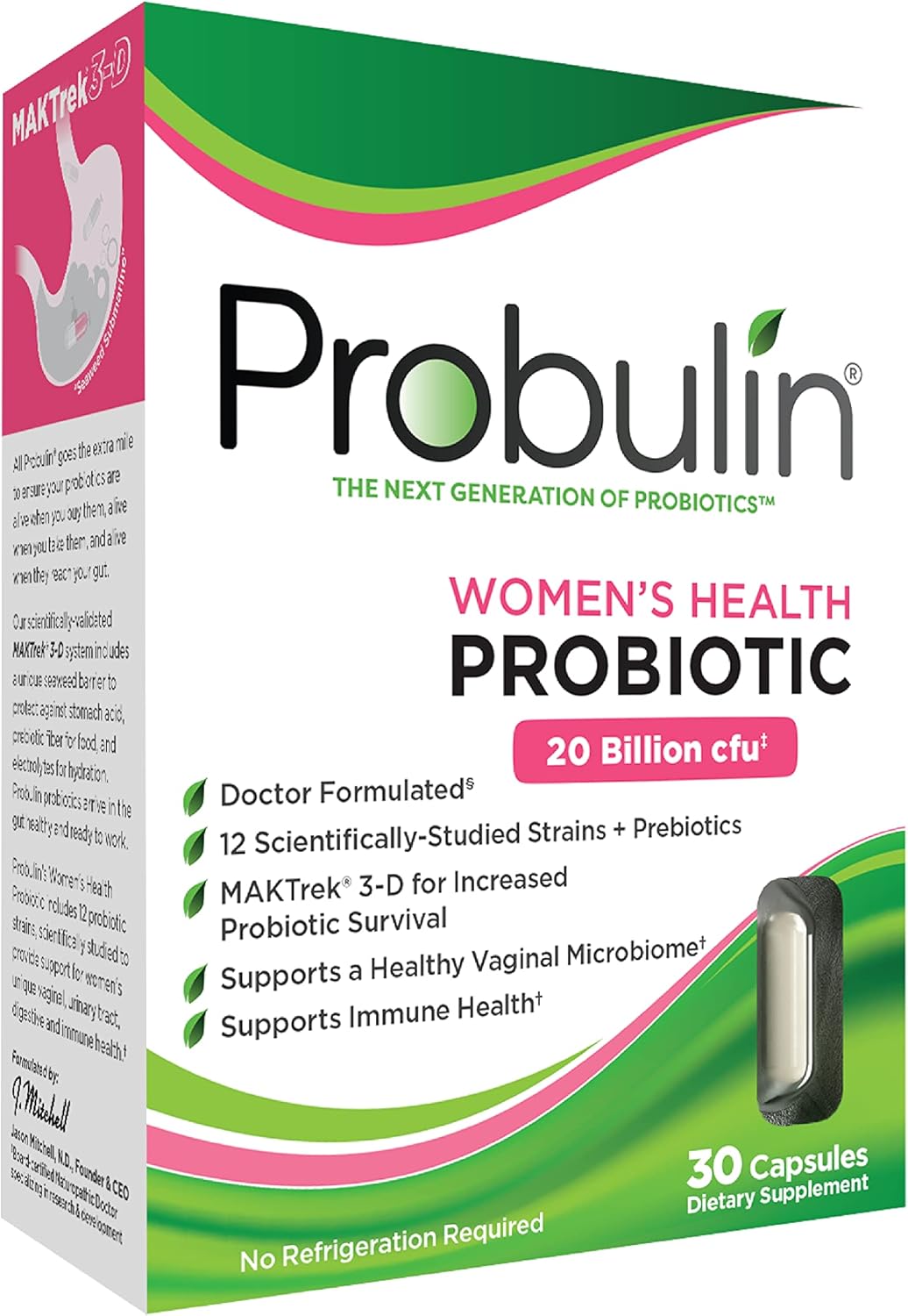 Probulin Womens Health Probiotic for Gut, Vaginal & Immune Support