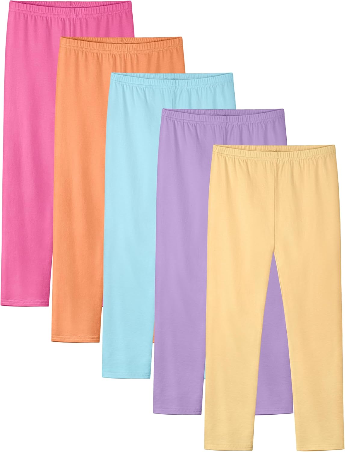 5 Pack Girls Leggings Cotton Tights for Toddler Kids Comfort