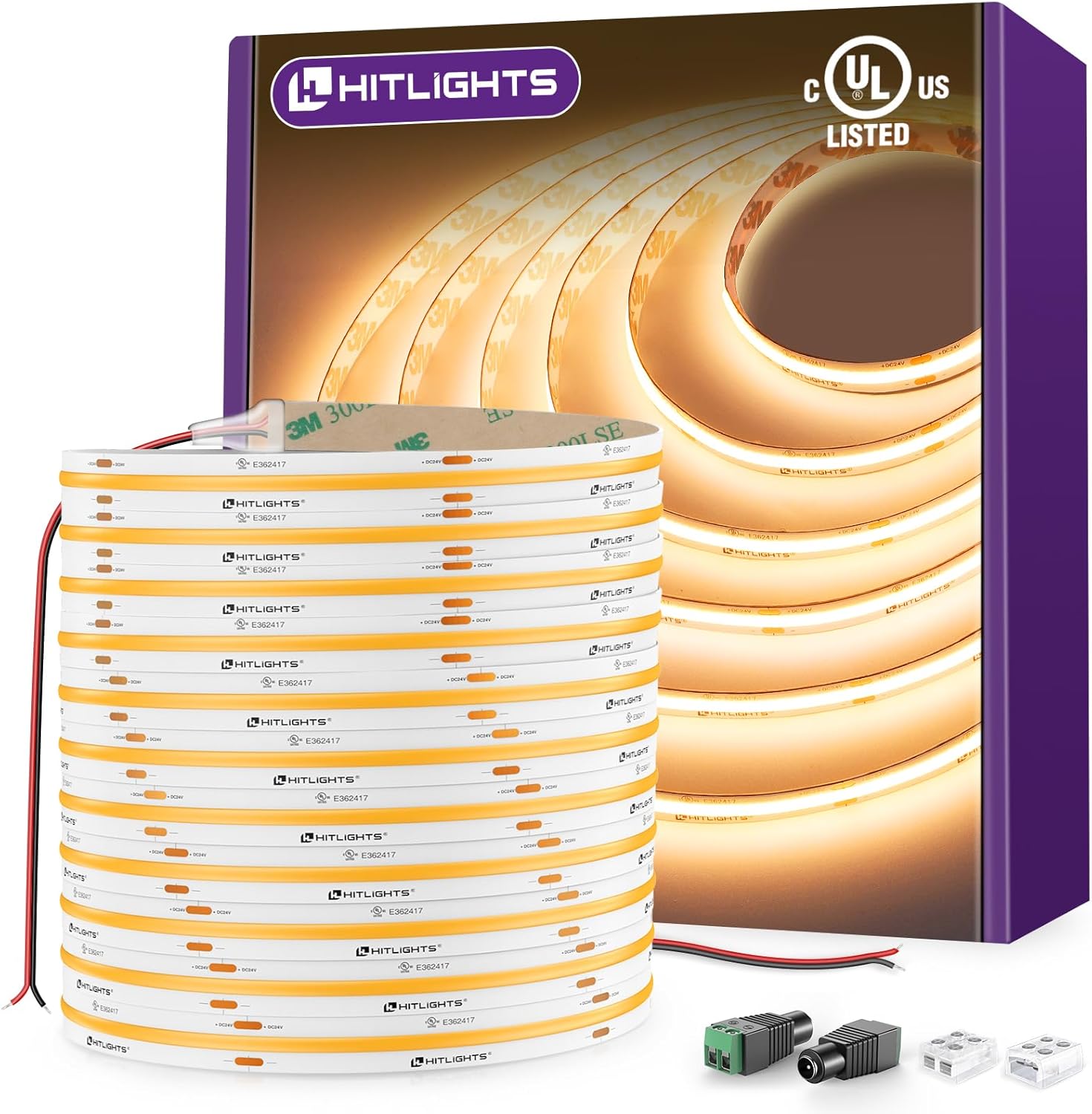 HitLights COB LED Strip Lights Warm White 2700K for Custom Install