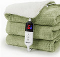 Full Waffle Heated Blanket 72x84 in Sage - Fast Heating