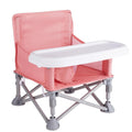 Portable Baby Booster Seat with Tray for Dining and Travel - Pink