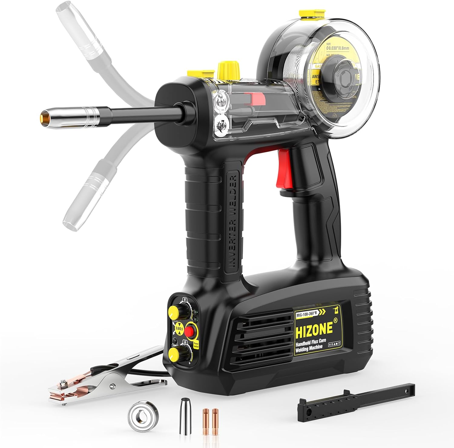 HIZONE 100A Hand Held MIG Welder for Home & DIY Projects