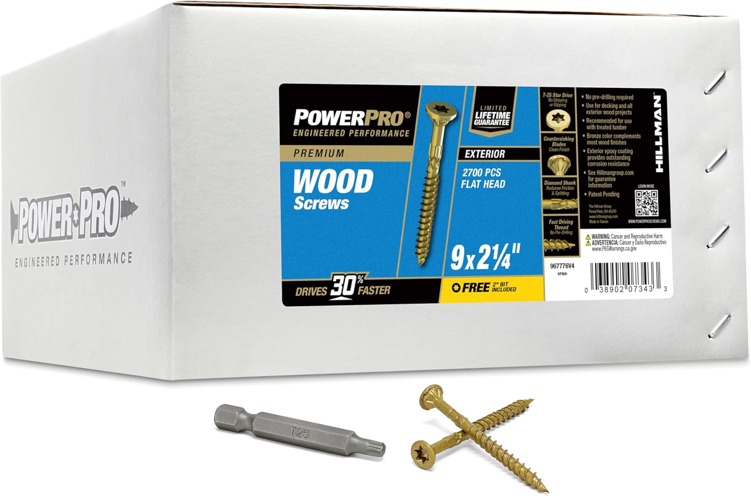Power Pro Premium Exterior Wood Screws for Outdoor Projects