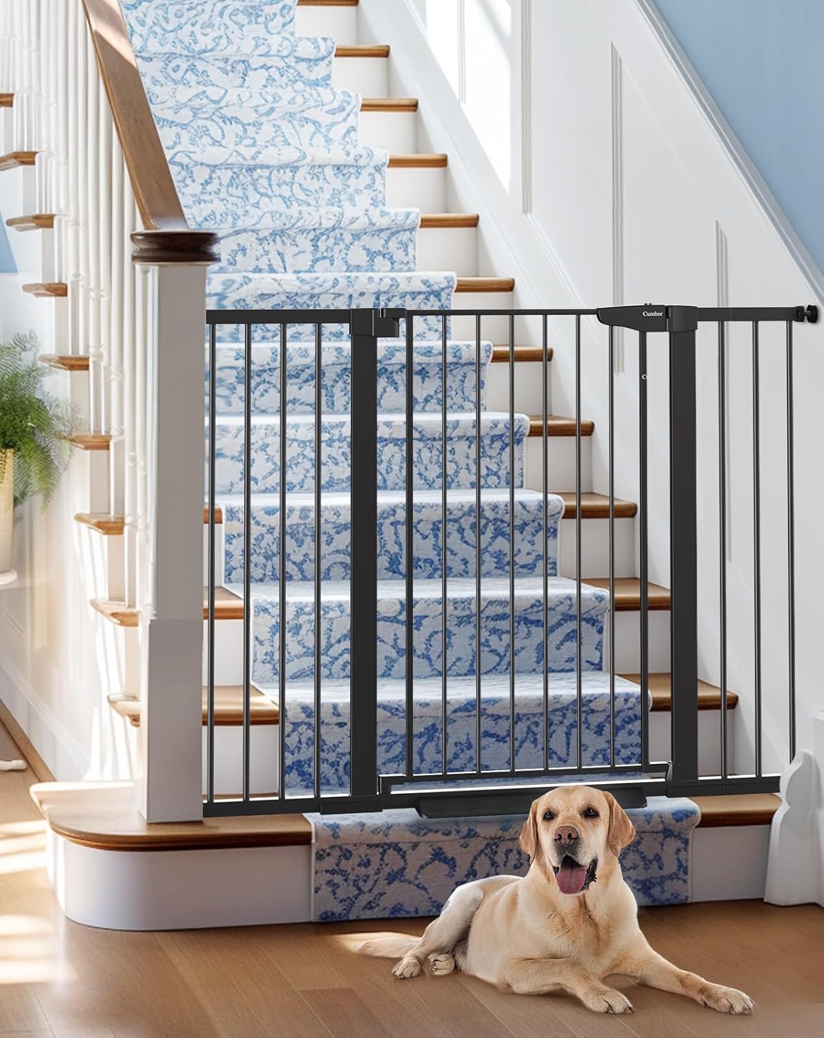 Cumbor Extra Tall Baby Gate - Auto Close Safety for Stairs