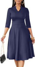 Nmoder Casual Fit and Flare Dress for Women - Classic Semi Formal Midi