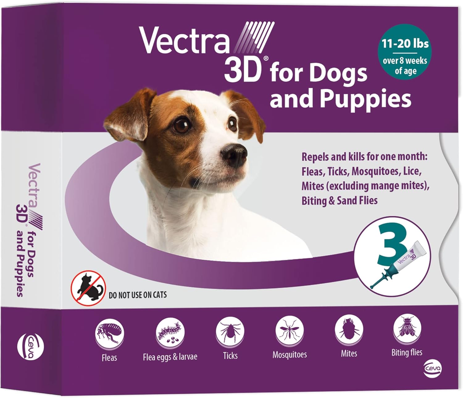 Vectra 3D Small Dog Flea, Tick & Mosquito Treatment 3 Month Supply