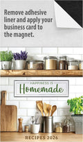 2026 Peel and Stick Magnetic Business Card Recipe Calendar - Compact