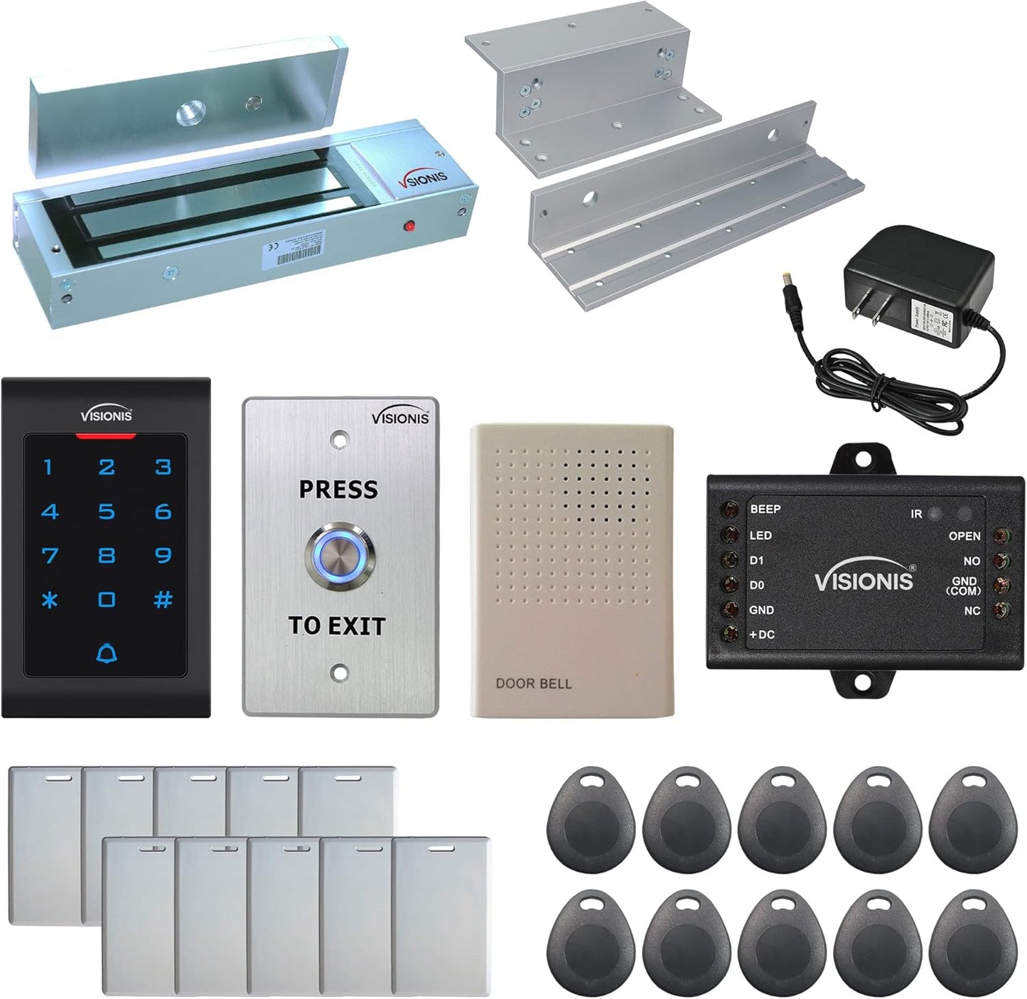 Visionis FPC-5331 One Door Access Control Kit with Maglock