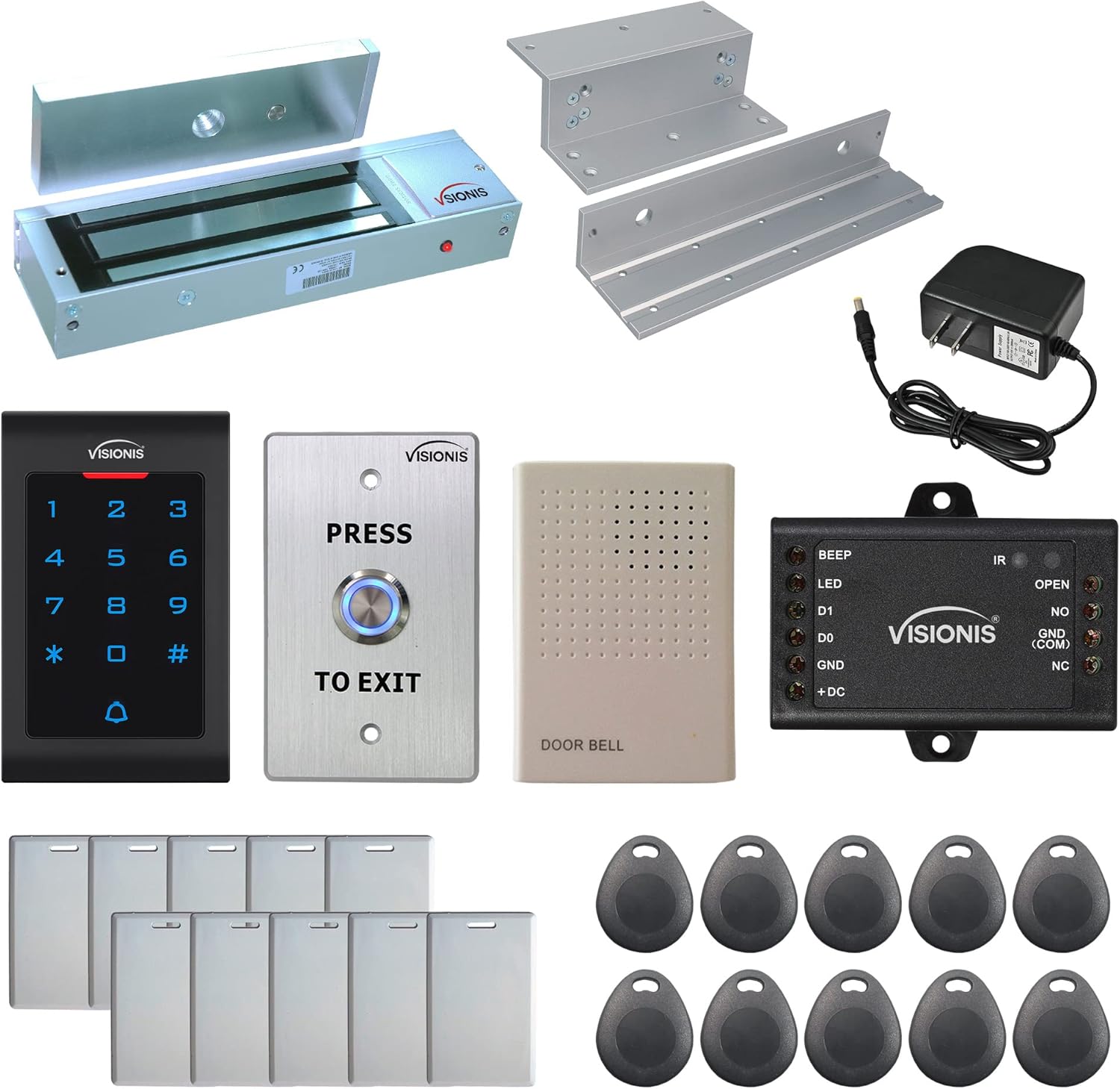 Visionis FPC-5331 One Door Access Control Kit with Maglock