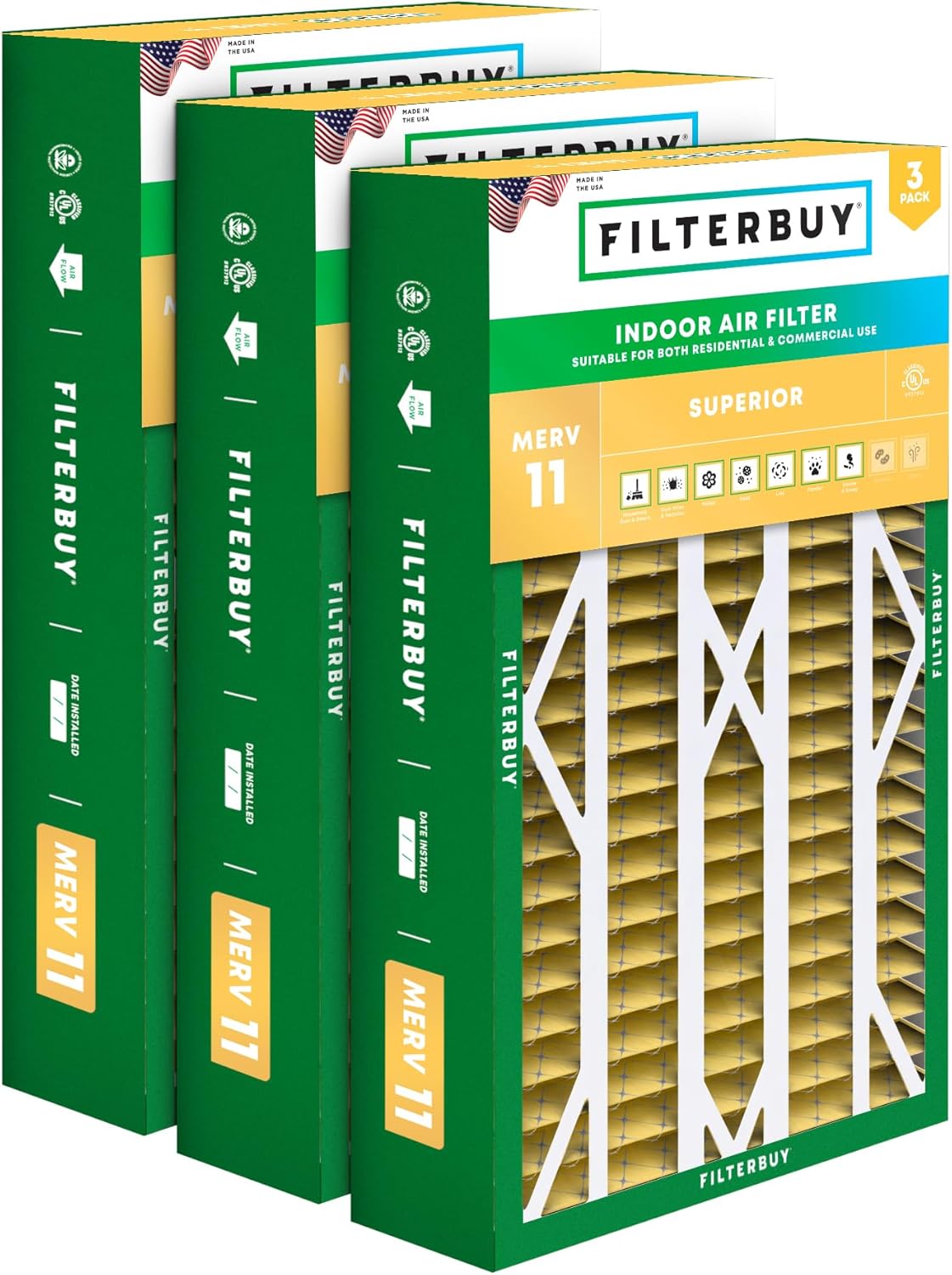 Filterbuy 16x26x5 Air Filter MERV 11 for Pet & Allergy Defense
