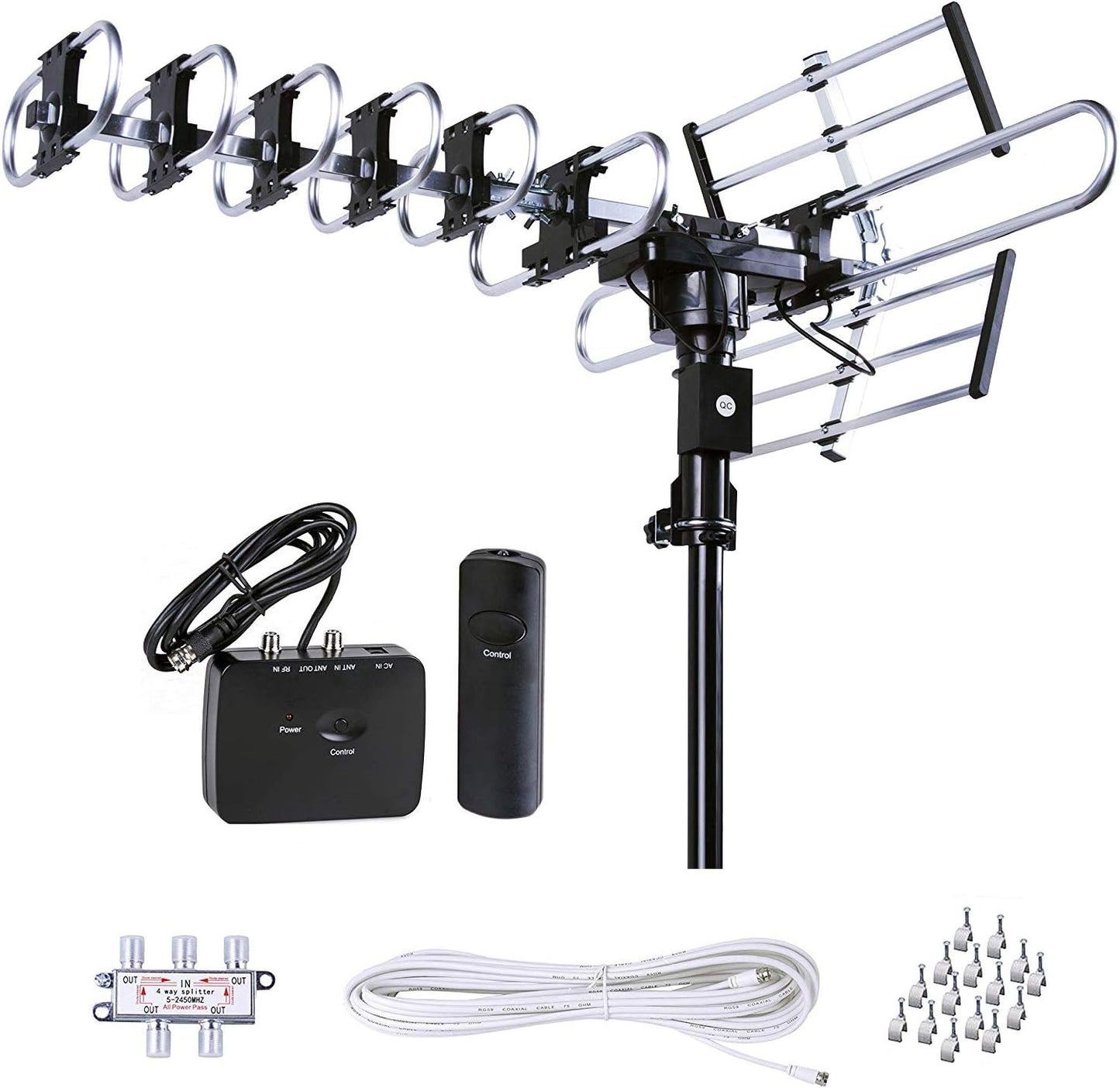 200 Mile Long Range Outdoor TV Antenna with 360 Rotation