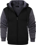 Mens Fleece-Lined Zip Up Hoodie for Men - Thick Winter Warm Jacket