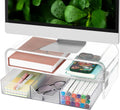 Acrylic Clear Desk Organizer 2-Tier Monitor Stand Riser - Space Saving