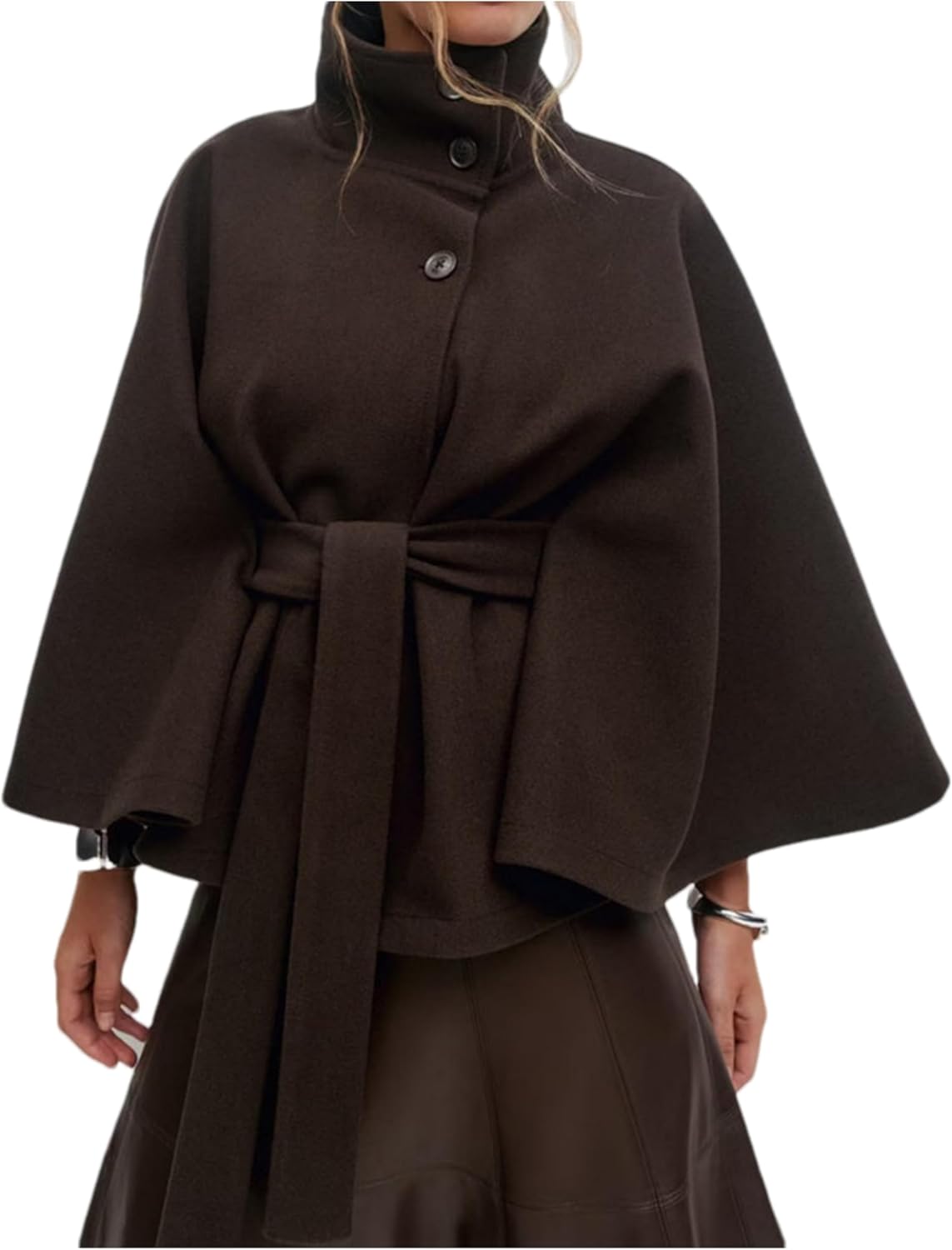 Stylish Women's Batwing Sleeve Poncho Coat for Winter Fashion