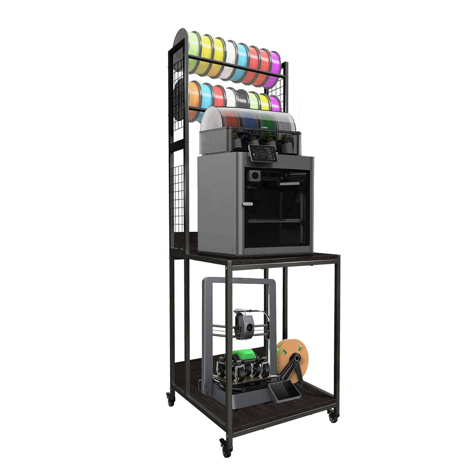 3D Printer Stand with Double Layer Storage Rack for Organization