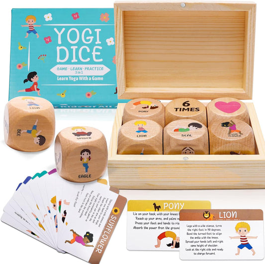 Interactive Kids Yoga Dice Set w/ Cards