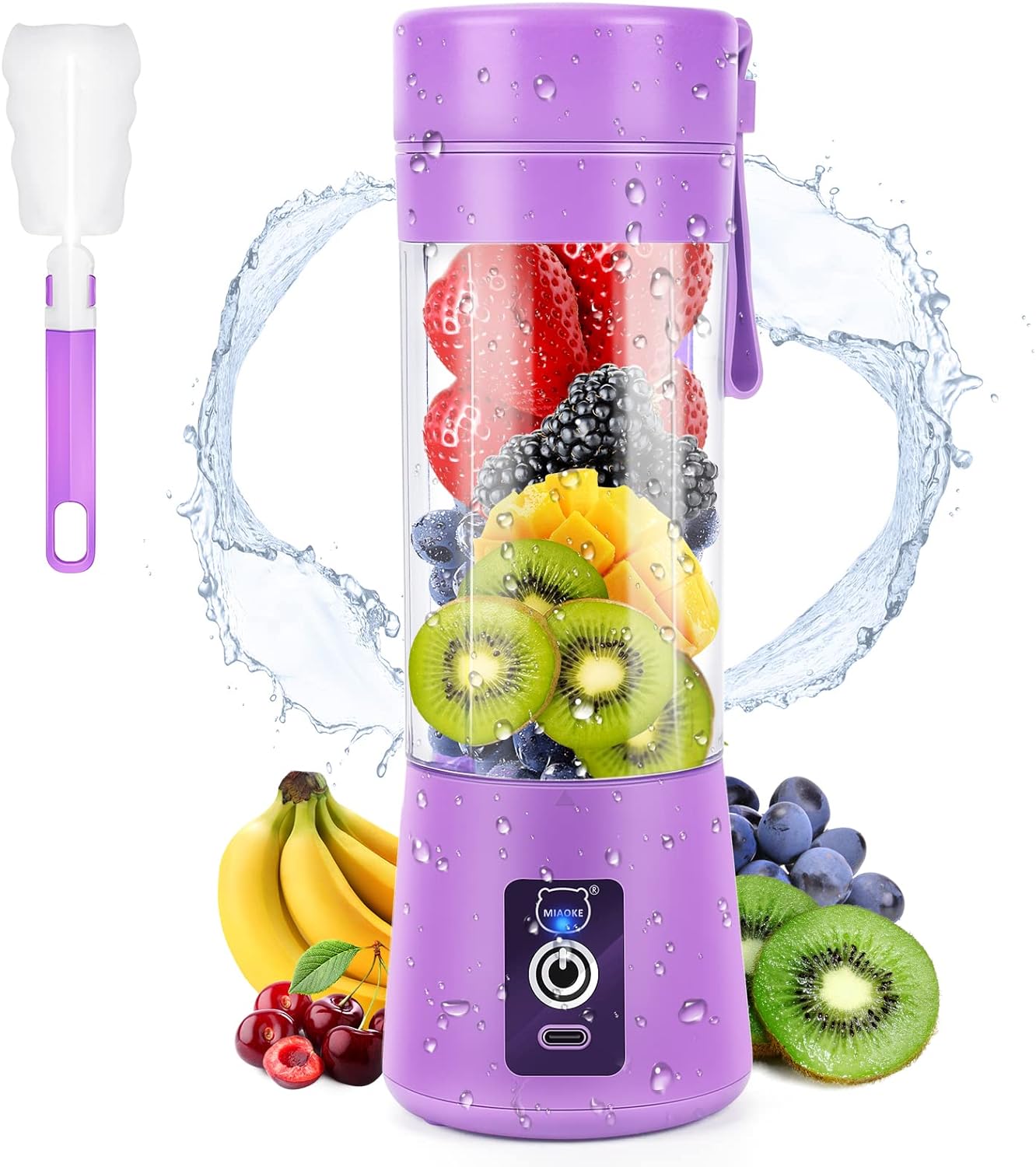 MIAOKE Portable Mini Blender: 6-Blade Smoothie Power