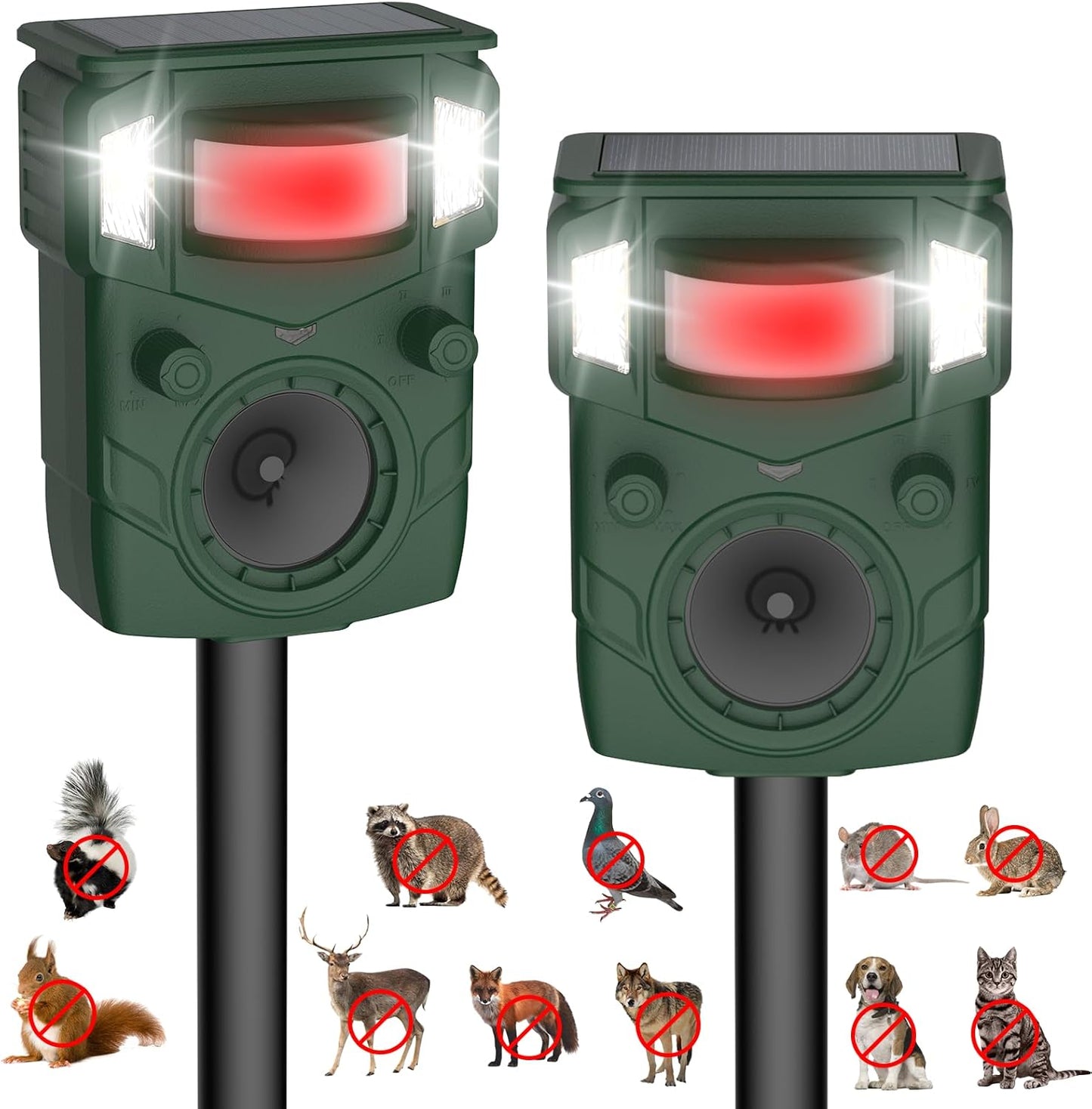 2025 Upgraded Solar Ultrasonic Animal Repellent for Outdoor Use