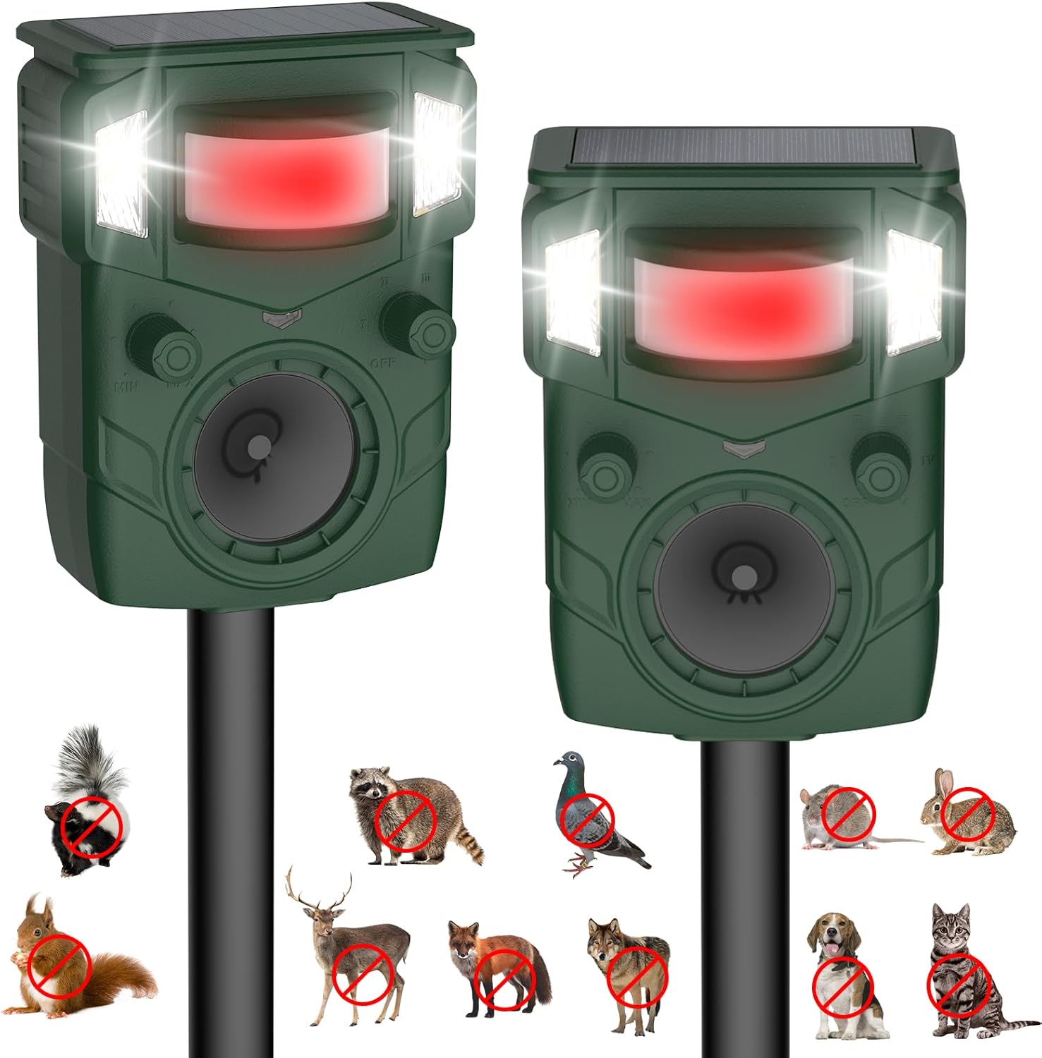 2025 Upgraded Solar Ultrasonic Animal Repellent for Outdoor Use