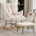 Nursery Rocking Chair With Ottoman Teddy Glider - Cozy Nursing Seat