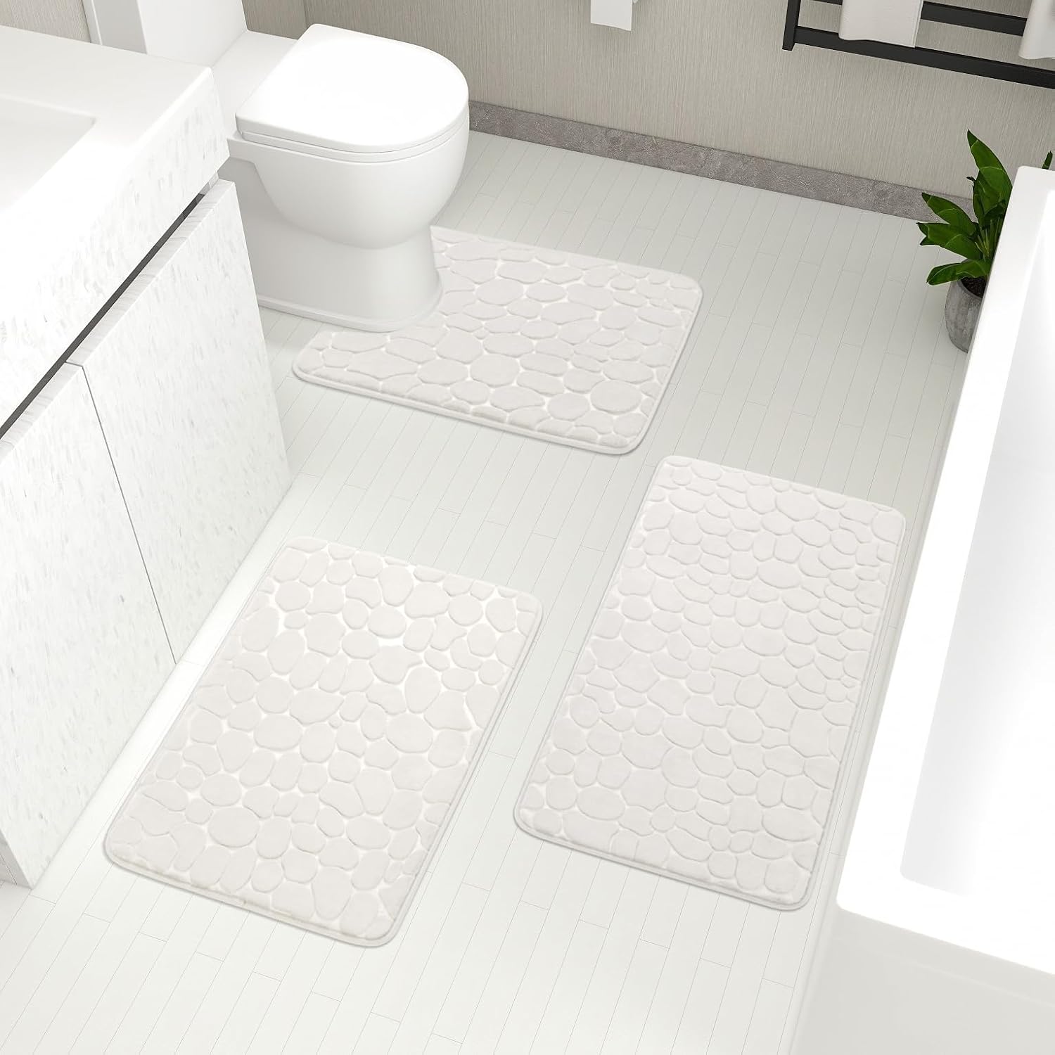 YIHOUSE Bathroom Rugs Sets 3 Piece for Ultimate Comfort
